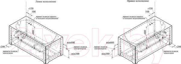 Изображение товара Ванна акриловая Radomir Николь 180x80 / 2-01-0-0-1-210Р (с каркасом)