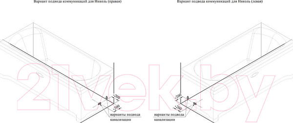 Изображение товара Ванна акриловая Radomir Николь 180x80 / 2-01-0-0-1-210Р (с каркасом)