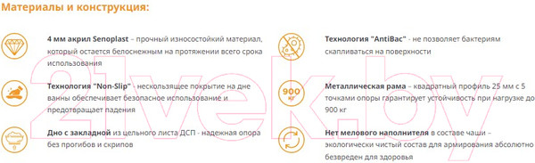 Изображение товара Ванна акриловая Radomir Веста 170x70x45 / 2-01-0-0-0-256