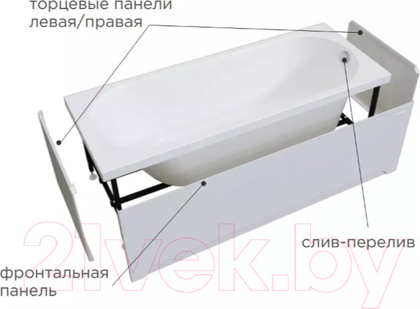 Изображение товара Ванна акриловая Radomir Виктория Лайт 150x70 / 2-01-0-0-0-257