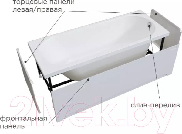 Изображение товара Ванна акриловая Radomir Виктория Лайт 160x70x42 / 2-01-0-0-1-258Р (с каркасом)
