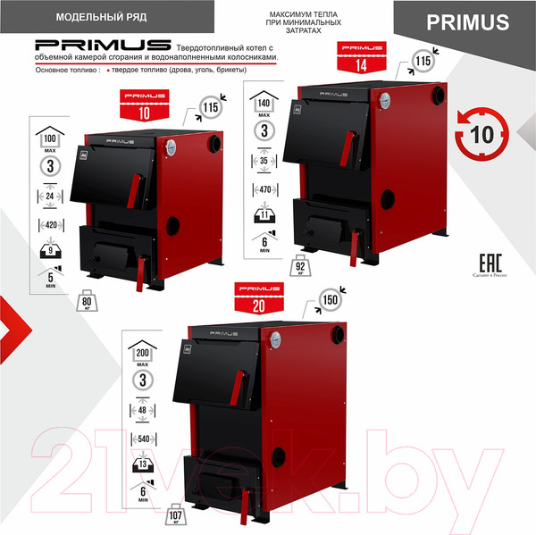 Изображение товара Твердотопливный котел Термокрафт Primus 10 кВт