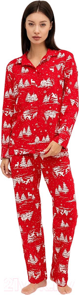 Изображение товара Комплект домашней одежды Mark Formelle 592462 (р.164/170-88-94, зимние элементы на зимней вишне)