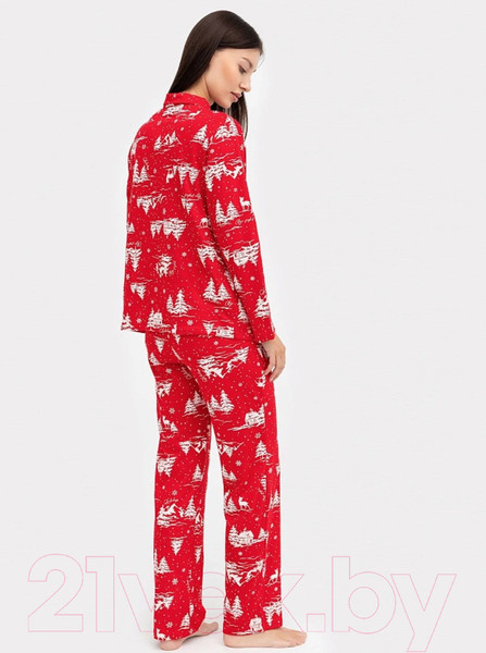 Изображение товара Комплект домашней одежды Mark Formelle 592462 (р.164/170-88-94, зимние элементы на зимней вишне)
