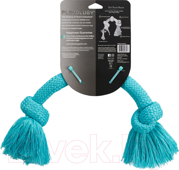 Изображение товара Игрушка для собак Playology Dri-Tech Rope / P3000824 (с ароматом арахиса, большой, голубой)