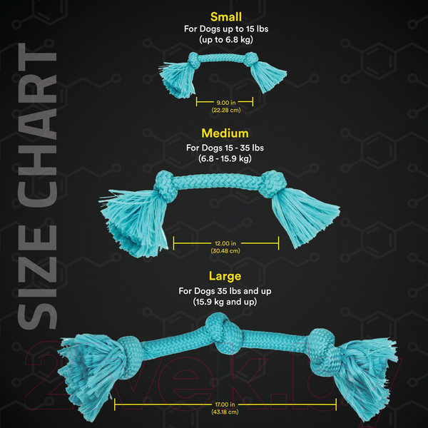 Изображение товара Игрушка для собак Playology Dri-Tech Rope / P3000821 (с ароматом арахиса, средний, голубой)