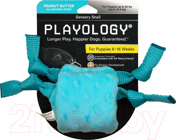 Изображение товара Игрушка для собак Playology Puppy Sensory Snail / P33390 (с ароматом арахиса, голубой)