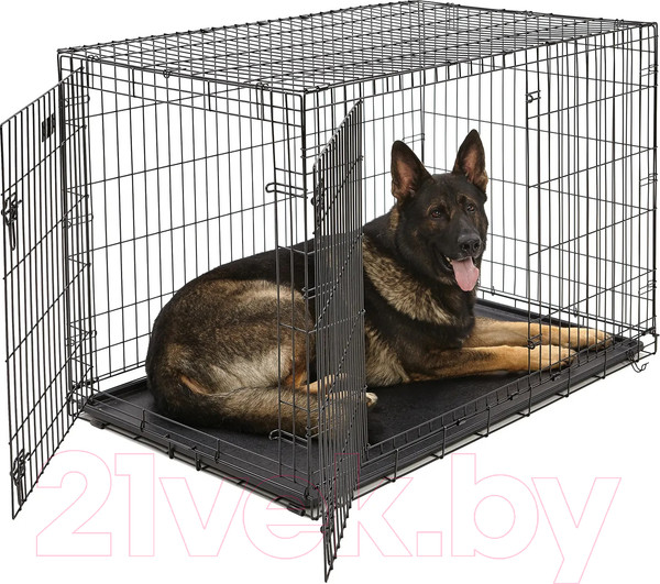Изображение товара Клетка для животных Midwest iCrate для собак 2 двери / 1548DD (122x76x84см, черный)