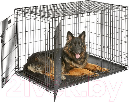 Изображение товара Клетка для животных Midwest iCrate для собак 2 двери / 1548DD (122x76x84см, черный)