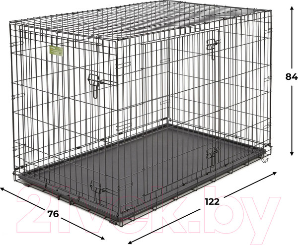 Изображение товара Клетка для животных Midwest iCrate для собак 2 двери / 1548DD (122x76x84см, черный)