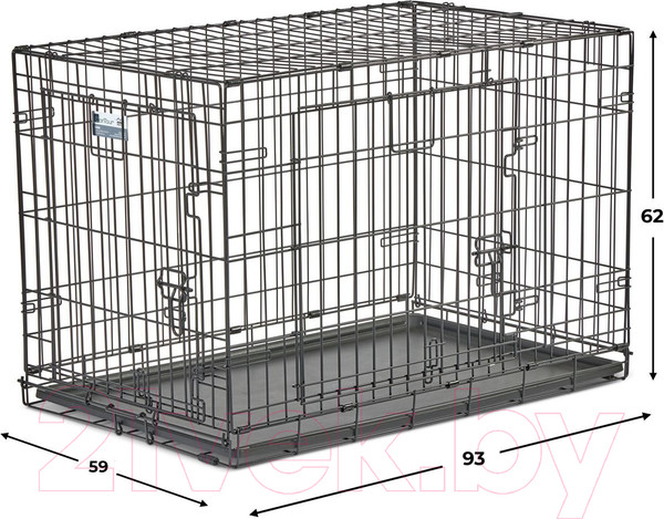 Изображение товара Клетка для животных Midwest Contour для собак 2 двери / 836DD (93x59x62см)