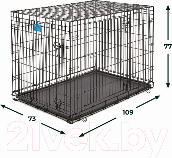Изображение товара Клетка для животных Midwest Life Stages для собак 2 двери / 1642DD (109x73x77см, черный)
