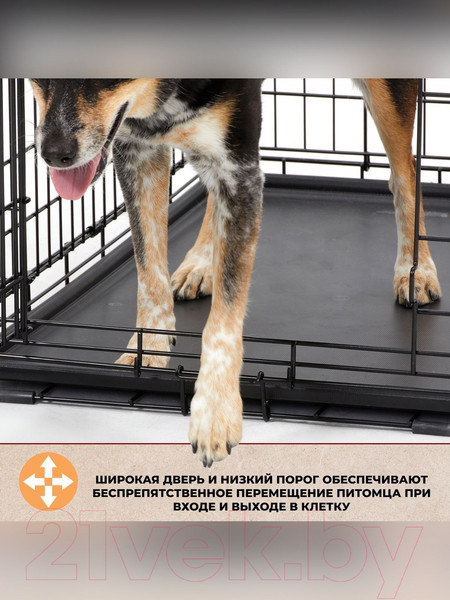 Изображение товара Клетка для животных Midwest Life Stages для собак 2 двери / 1642DD (109x73x77см, черный)