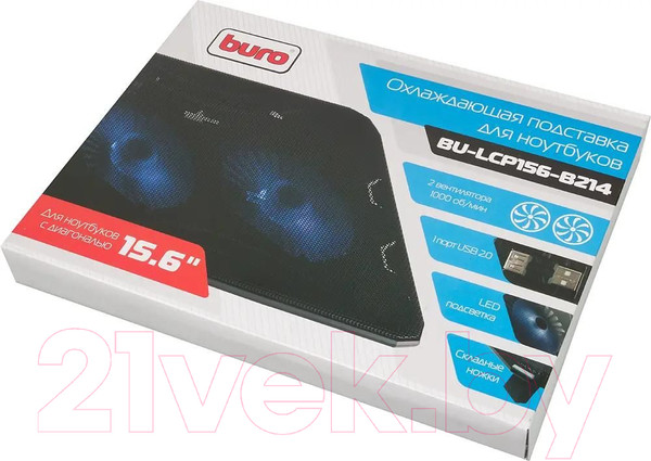 Изображение товара Подставка для ноутбука Buro BU-LCP156-B214 (черный)