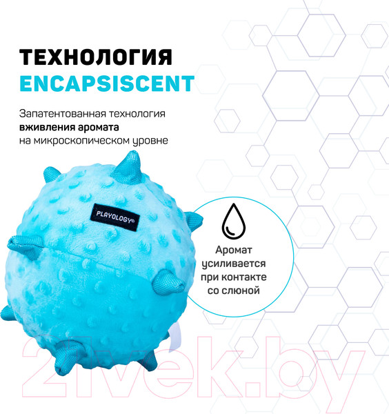 Изображение товара Игрушка для собак Playology Puppy Sensory Ball / P33339 (с ароматом арахиса, голубой)