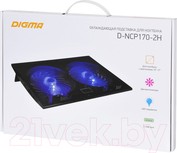 Изображение товара Подставка для ноутбука Digma D-NCP170-2H (черный)
