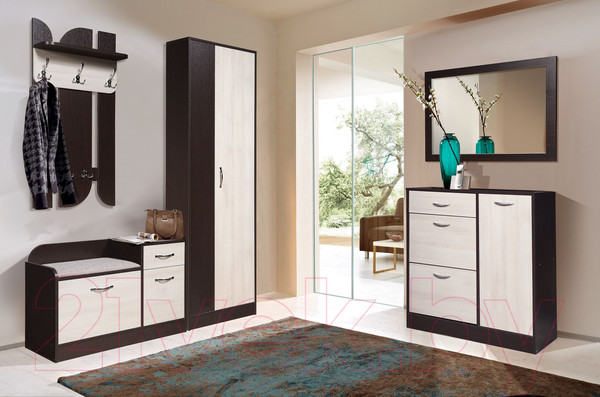 Изображение товара Шкаф-пенал Мебель-Класс Порто-1 / МК 501.09.1 (венге/ясень шимо светлый)