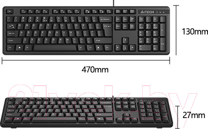 Изображение товара Клавиатура A4Tech KKS-3 (черный)