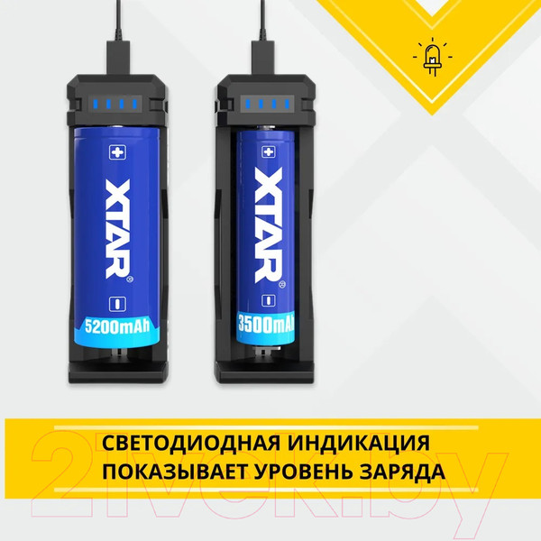 Изображение товара Зарядное устройство для аккумуляторов XTAR SC1 (с USB кабелем)