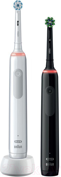 Изображение товара Набор электрических зубных щеток Oral-B Pro 3 (черный, белый)