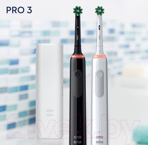 Изображение товара Набор электрических зубных щеток Oral-B Pro 3 (черный, белый)