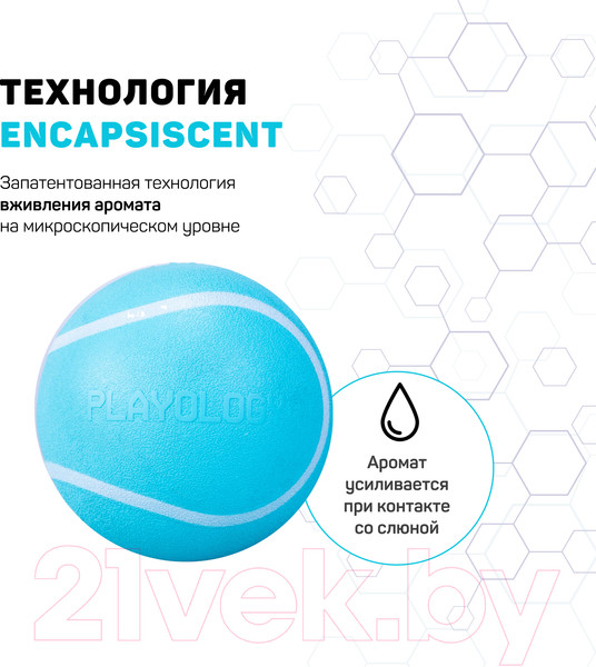 Изображение товара Игрушка для собак Playology Squeaky Chew Ball / P33290 (с ароматом арахиса, голубой)