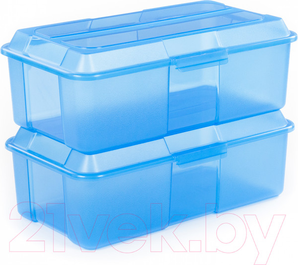 Изображение товара Набор контейнеров Полесье №27 5л с крышками / 73720 (2шт, прозрачно-синий)