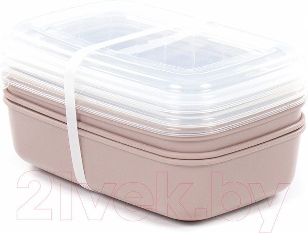 Изображение товара Набор контейнеров Полесье №40 1.6л с крышками / 73805 (4шт, темно-кремовый/прозрачный)