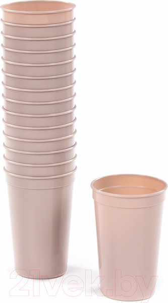 Изображение товара Набор стаканов Полесье 400мл / 74086 (15шт, темно-кремовый)