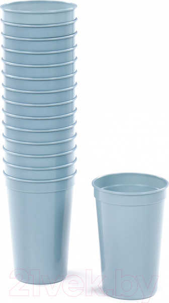 Изображение товара Набор стаканов Полесье 400мл / 74093 (15шт, серо-голубой)