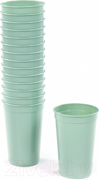 Изображение товара Набор стаканов Полесье 400мл / 74109 (15шт, бледно-оливковый)