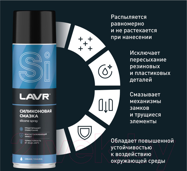 Изображение товара Смазка техническая Lavr Силиконовая / Ln2419 (650мл)