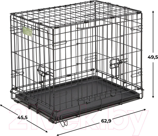 Изображение товара Клетка для животных Midwest iCrate для собак 2 двери / 1524DD (62.9x45.5x49.5см, черный)