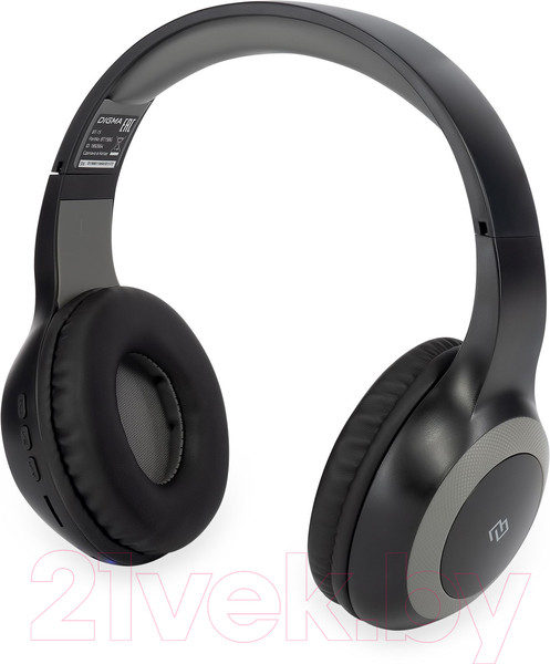 Изображение товара Беспроводные наушники Digma BT-15 (черный/серый)