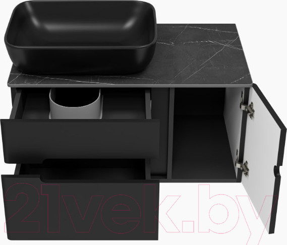 Изображение товара Тумба под умывальник Misty Роял 80 / П-Роя-01080-021П2Я (подвесная, черный)