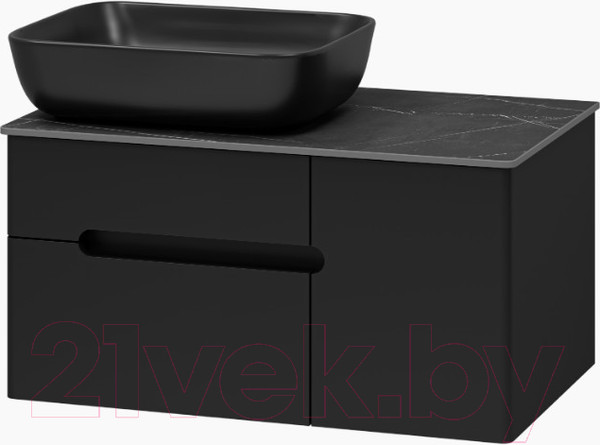 Изображение товара Тумба под умывальник Misty Роял 80 / П-Роя-01080-021П2Я (подвесная, черный)