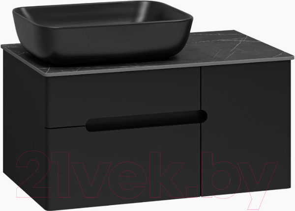 Изображение товара Тумба под умывальник Misty Роял 80 / П-Роя-01080-021П2Я (подвесная, черный)