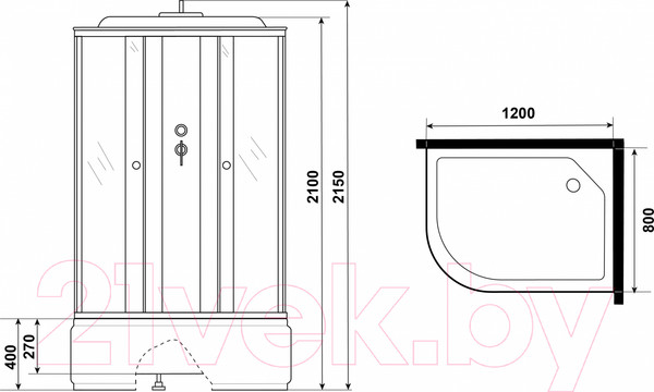 Изображение товара Душевая кабина Niagara Eco E120/80/40R/MT 120x80x215