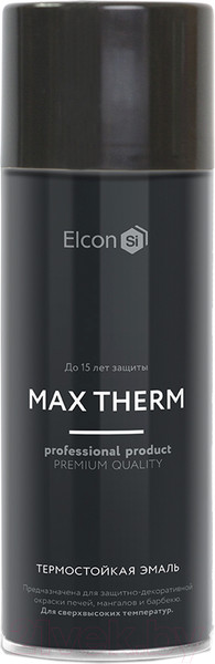 Изображение товара Эмаль Elcon Термостойкая до 1200C (520мл, черный)
