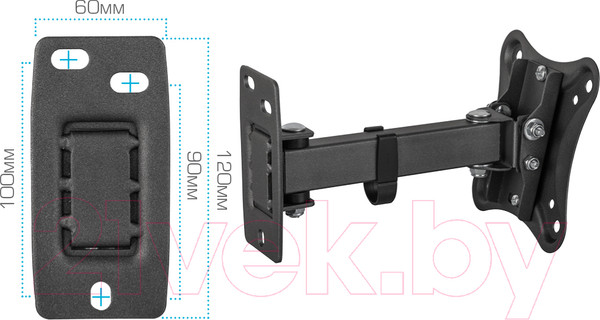 Изображение товара Кронштейн для телевизора Kromax Corbel-2 (черный)