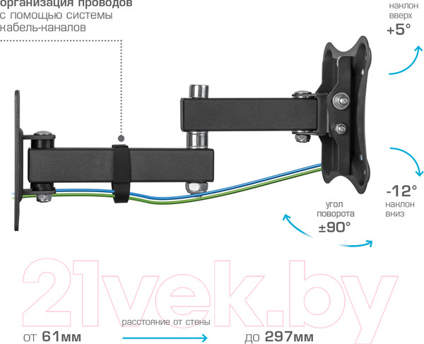 Изображение товара Кронштейн для телевизора Kromax Corbel-3 (черный)