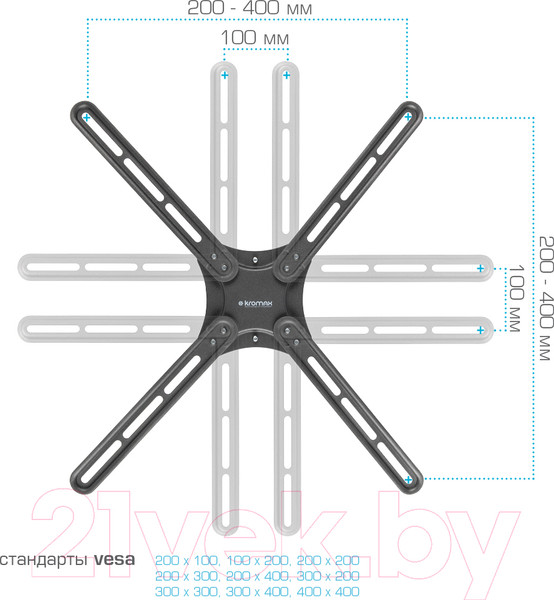 Изображение товара Кронштейн для телевизора Kromax Corbel-6 (черный)
