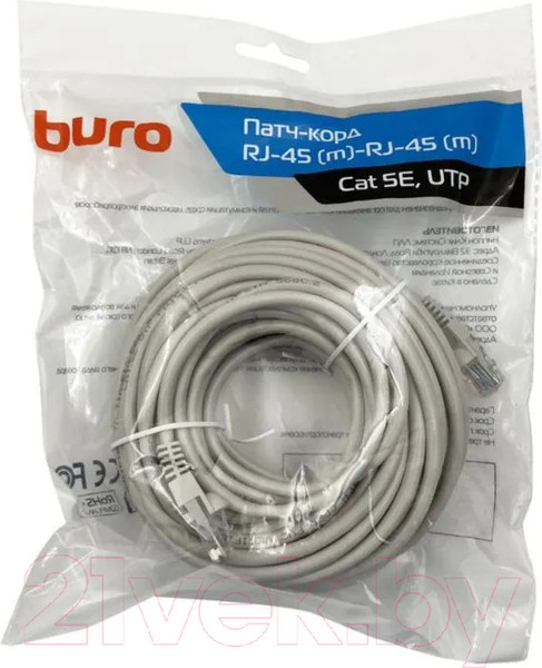 Изображение товара Кабель Buro UTP-5E-15M-G (15м, серый)