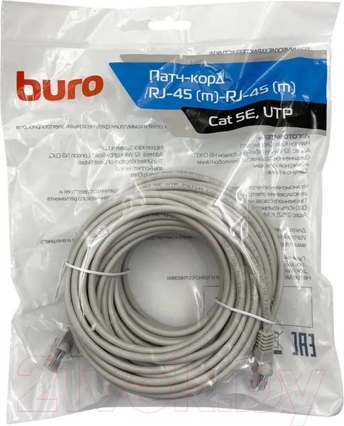 Изображение товара Кабель Buro UTP-5E-20M-G (20м, серый)