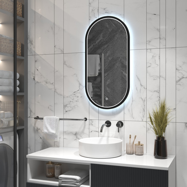 Изображение товара Зеркало Континент Delia Black Led 40x80