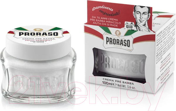 Изображение товара Крем для бритья Proraso Для чувствительной кожи с зеленым чаем и овсом (100мл)
