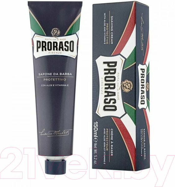 Изображение товара Крем для бритья Proraso Защитный с алоэ и витамином Е (150мл)