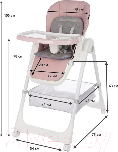 Изображение товара Стульчик для кормления Martin Noir Tody Lux (Coral Pink)