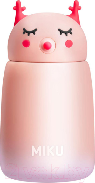 Изображение товара Термос для напитков Miku Умная Сова / TH-KD-400R (320мл, персиковый)