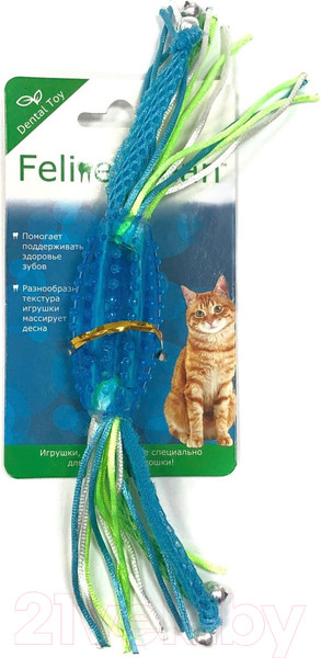 Изображение товара Игрушка для кошек MPG brands Feline Clean Dental Конфетка прорезыватель с лентами / WB23547